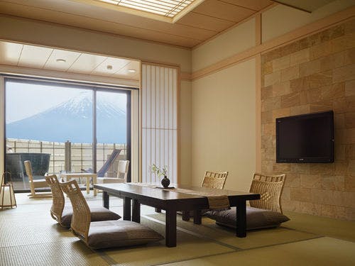 富士河口湖温泉　湖南荘の部屋～【露天風呂付】和室12畳　富士山側