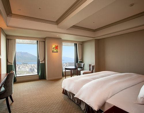 SHIROYAMA HOTEL kagoshima（城山ホテル鹿児島）の部屋～＜禁煙＞グランド桜島ビューダブル【31平米】