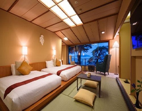 松島温泉 小松館 好風亭の部屋～和室12．5畳ベッドタイプ「二人静」