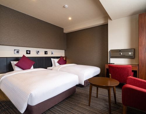 五井グランドホテルの部屋～西館ハリウッドツイン｜一括空調｜ベッド幅120cm